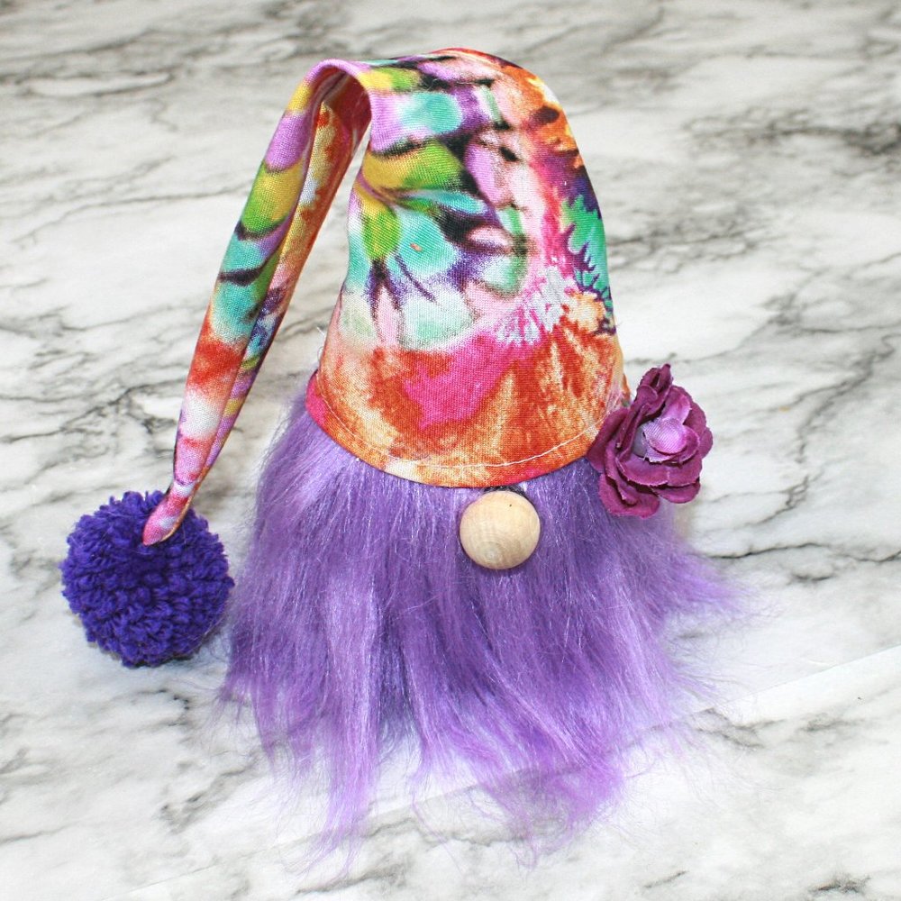 HAND CRAFTED Gnome Purple Tie Dye Boho Hippie Air Freshener Cover Home Decor